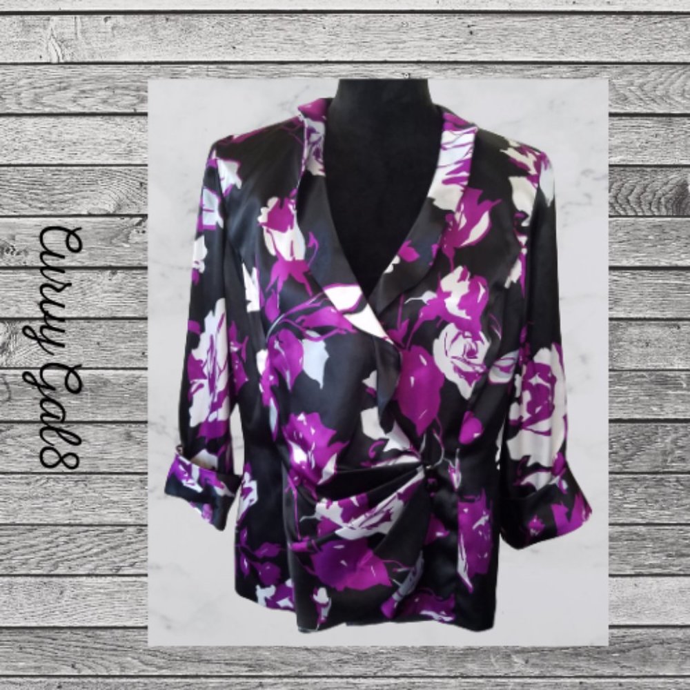 🔥 Last Chance 🔥  29 Alex Evenings  Formal Jacket Purple Floral L